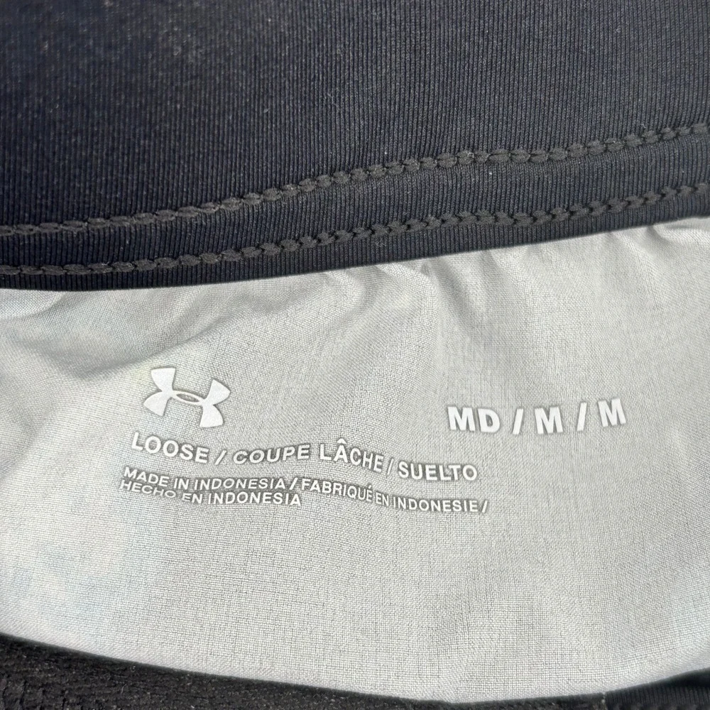 Under Armour Mens Loose Fit‎ Athletic Shorts Black Blue Marble Print Medium 7in